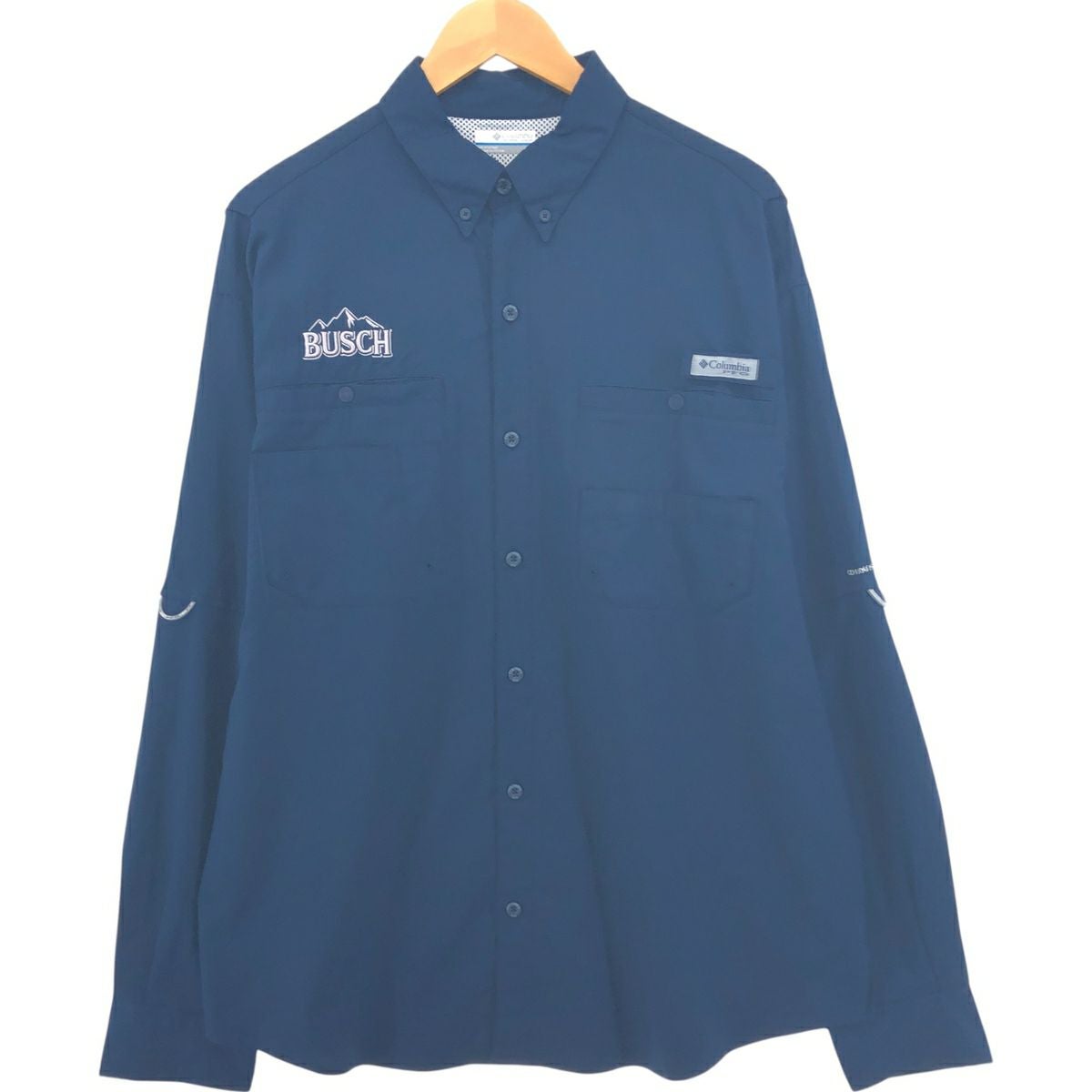 古着 コロンビア Columbia PFG ボタンダウン 半袖 フィッシングシャツ