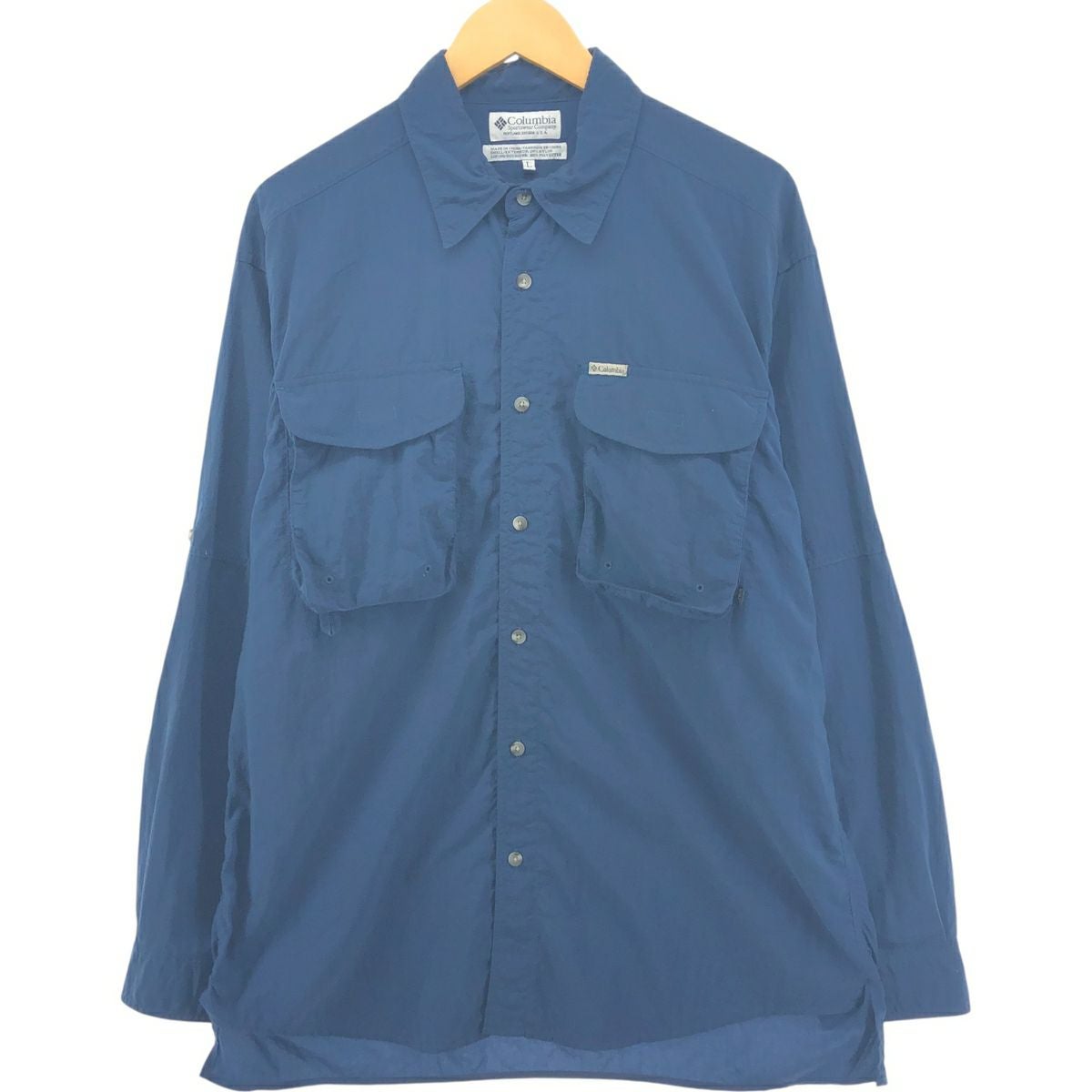 古着 90～00年代 コロンビア Columbia 長袖 フィッシングシャツ ロール