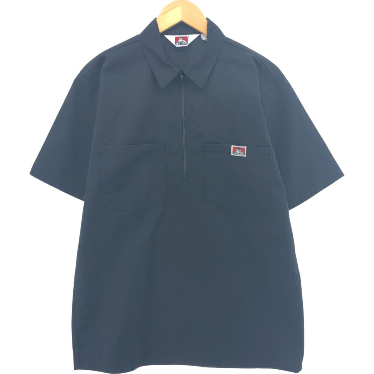 古着 90年代 ベンデイビス BEN DAVIS ハーフジップ 半袖 ワークシャツ
