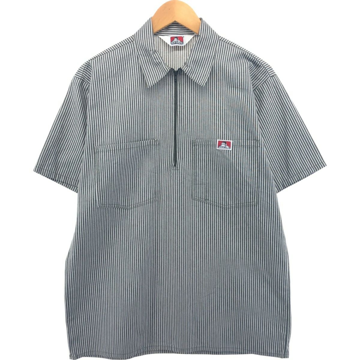 古着 90年代 ベンデイビス BEN DAVIS ハーフジップ 半袖 ワークシャツ