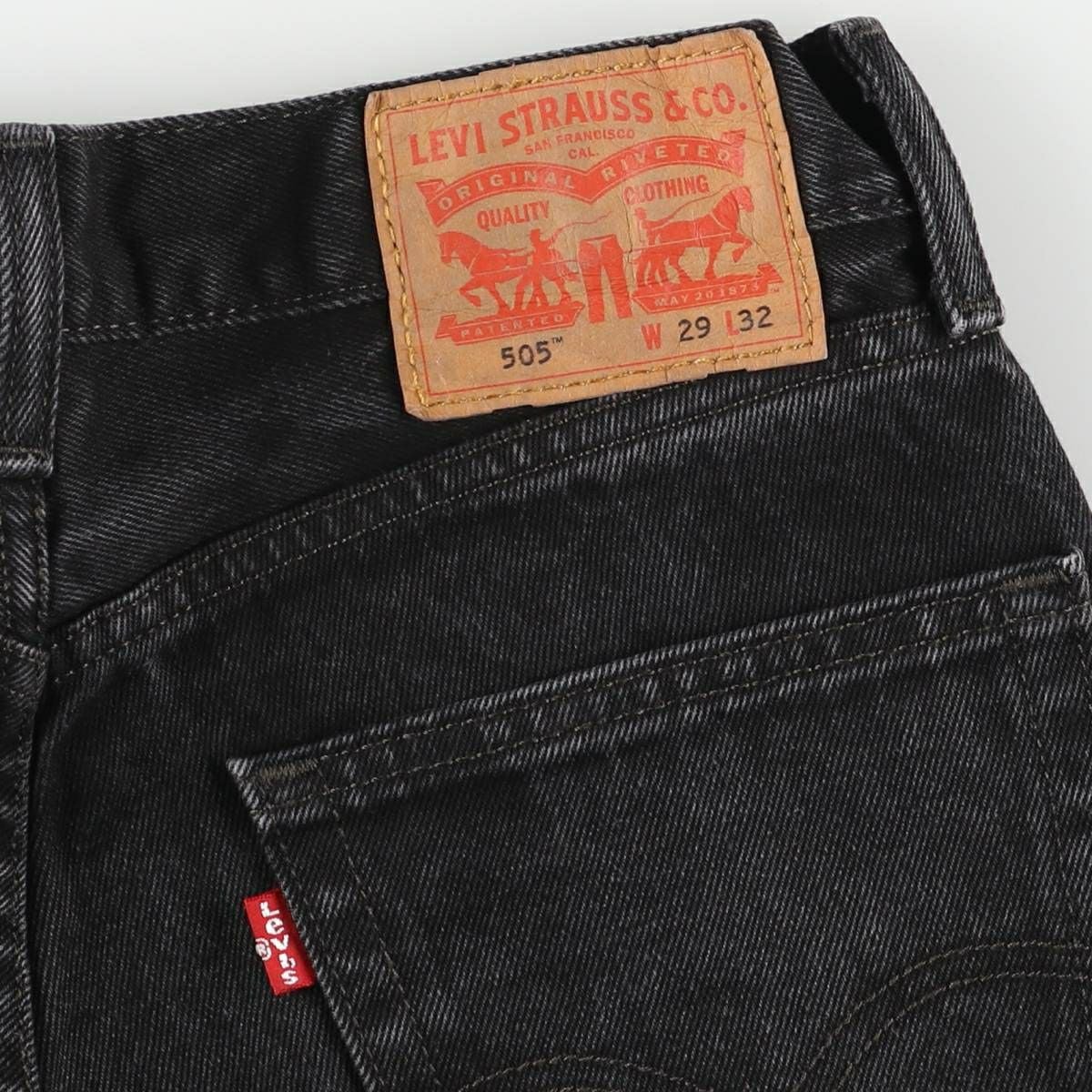 古着 リーバイス Levi's 505 ブラックデニム テーパードデニムパンツ メンズw33相当/eaa483116 古着 リーバイス Levis 505 ブラックデニム テーパードデニムパンツ