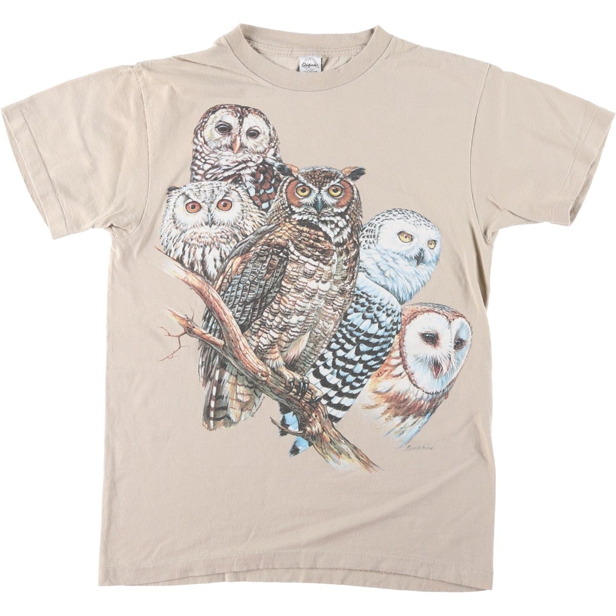 古着 90年代 TURNER Originals フクロウ柄 アニマルTシャツ USA製