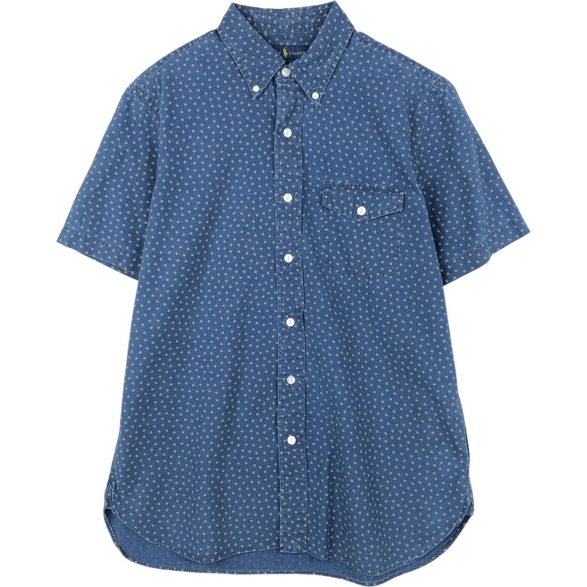 古着 ラルフローレン Ralph Lauren 総柄 半袖 ボタンダウンシャツ