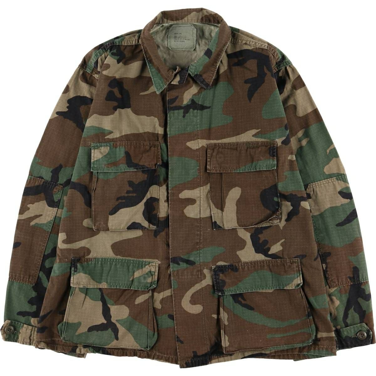 古着 米軍実品 70年代 迷彩柄 ウッドランドカモ リップストップ B.D.U