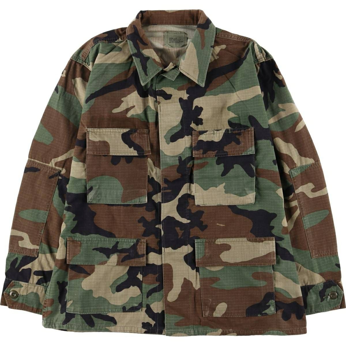 古着 米軍実品 70年代 迷彩柄 ウッドランドカモ リップストップ B.D.U