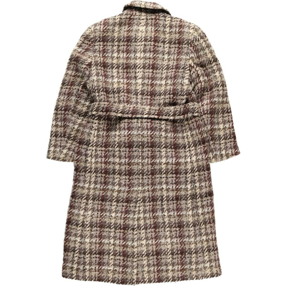 古着 アクアスキュータム Aquascutum チェック柄 ツイードコート 英国