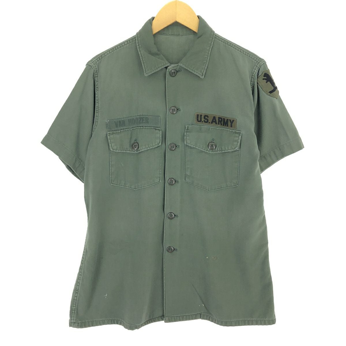 古着 60年代 米軍実品 半袖 ミリタリーシャツ USA製 メンズL