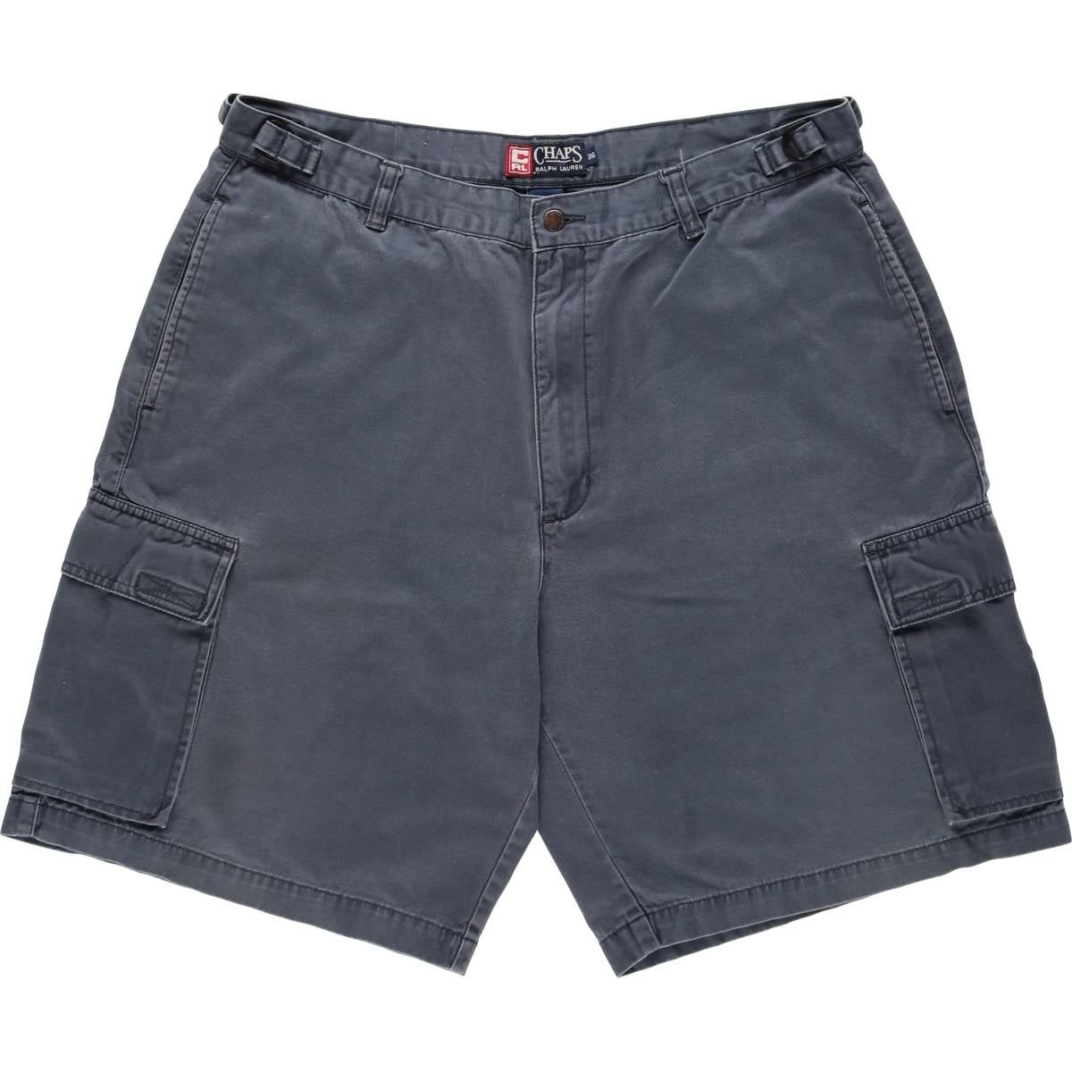 リネン レーヨン カーゴ ショーツ 黒 32 CHAPS ブラック　古着　ラルフ 古着 ラルフローレン Ralph Lauren CHAPS チャップス カーゴショーツ