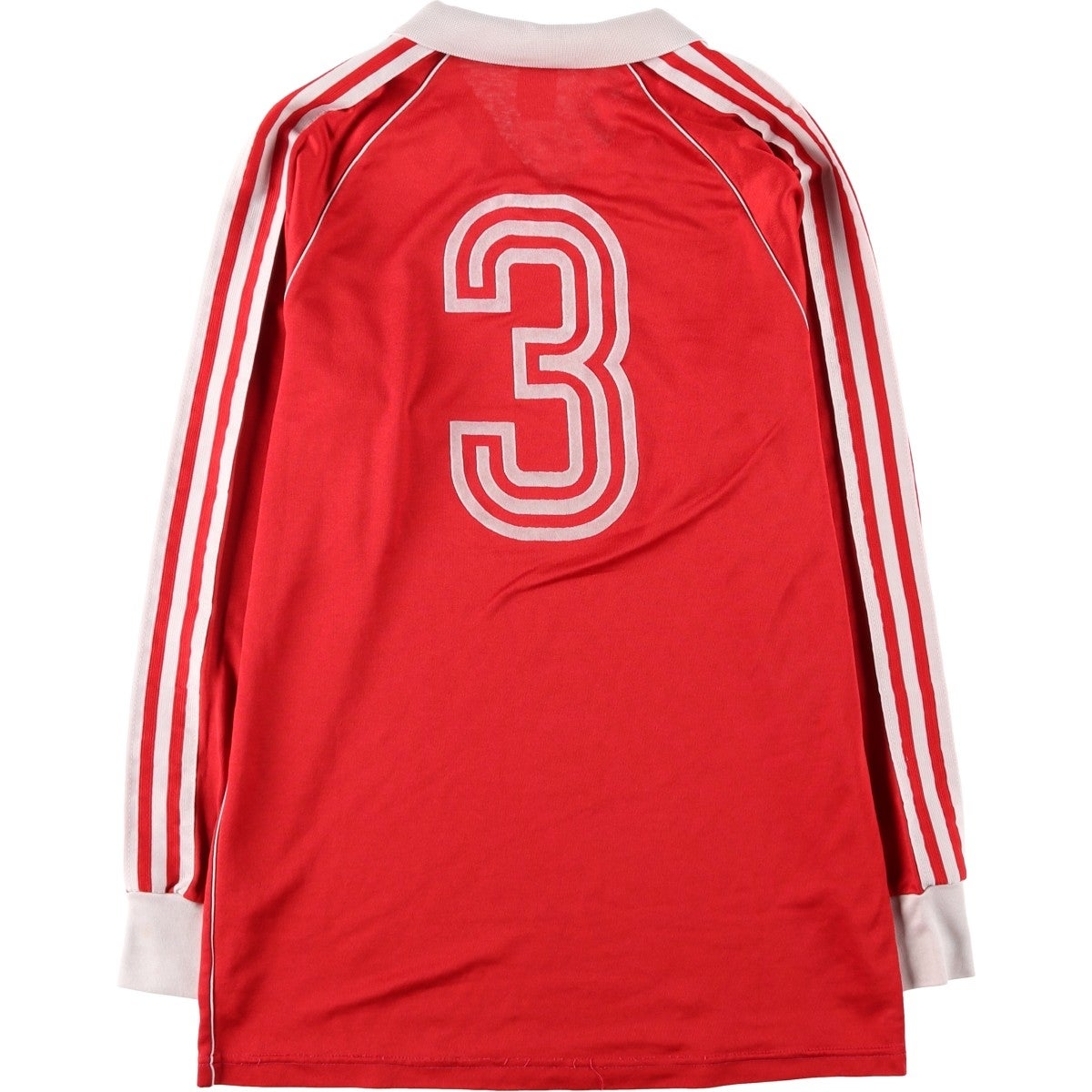 90s アディダス Vネック ナンバリング サッカーユニフォーム O 古着 80～90年代 アディダス adidas Vネック 襟付き 長袖 サッカー