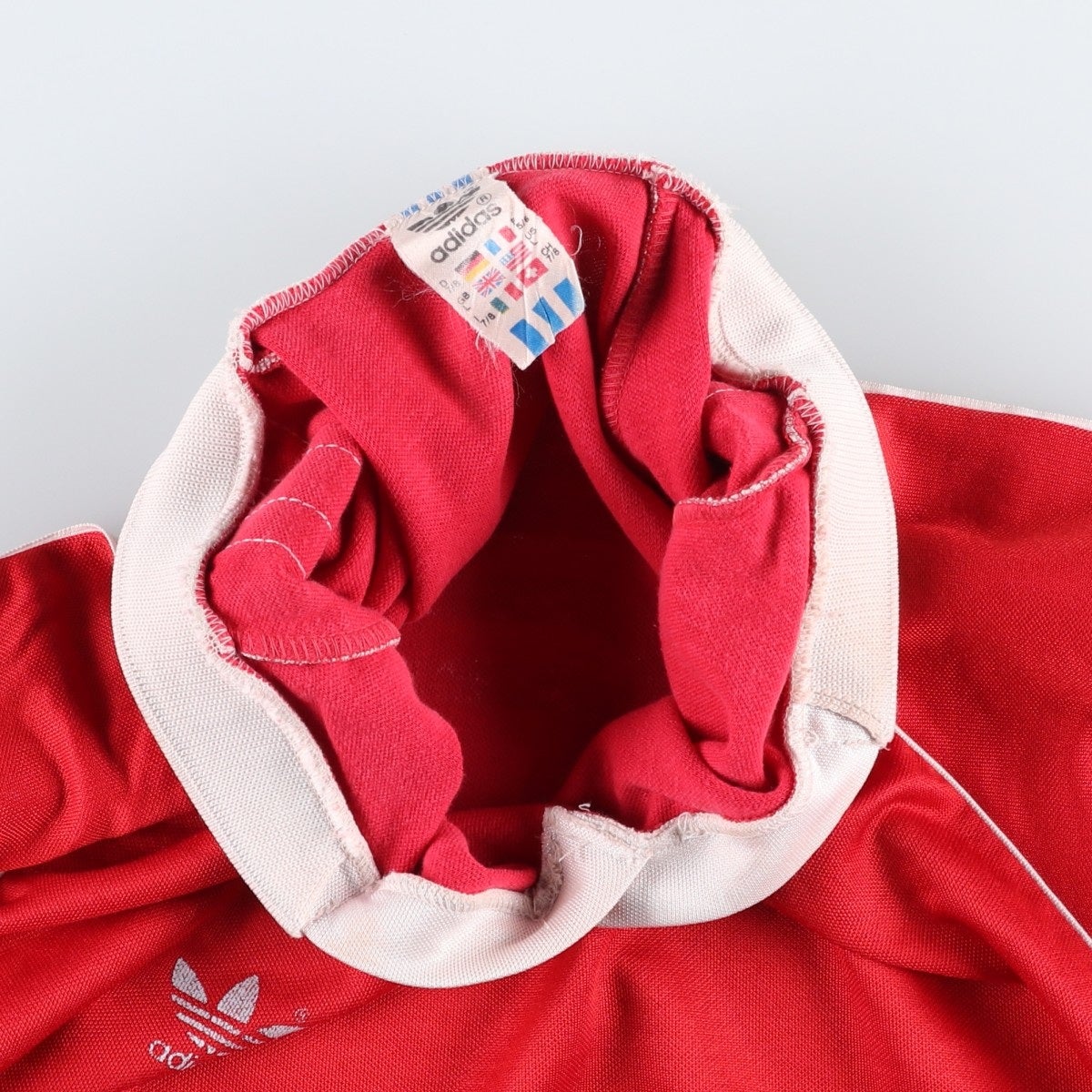 古着 80～90年代 アディダス adidas Vネック 襟付き 長袖 サッカー