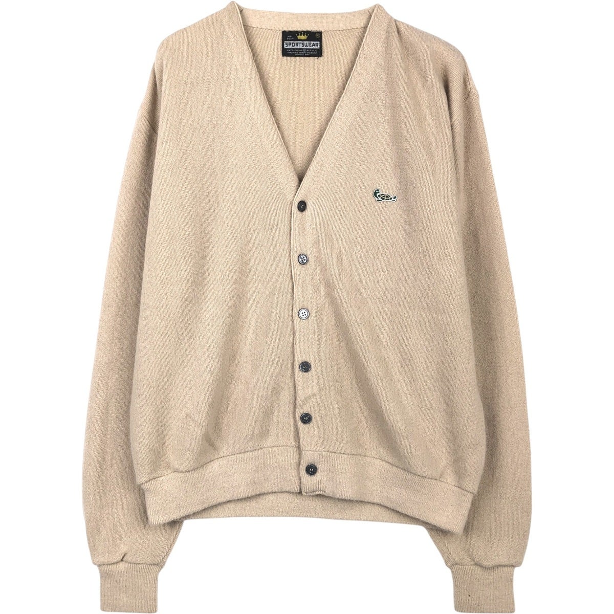 ヴィンテージ　ニット　カーディガン　古着屋 古着 ～80年代 SPORTS WEAR アクリルニットカーディガン メンズXL相当