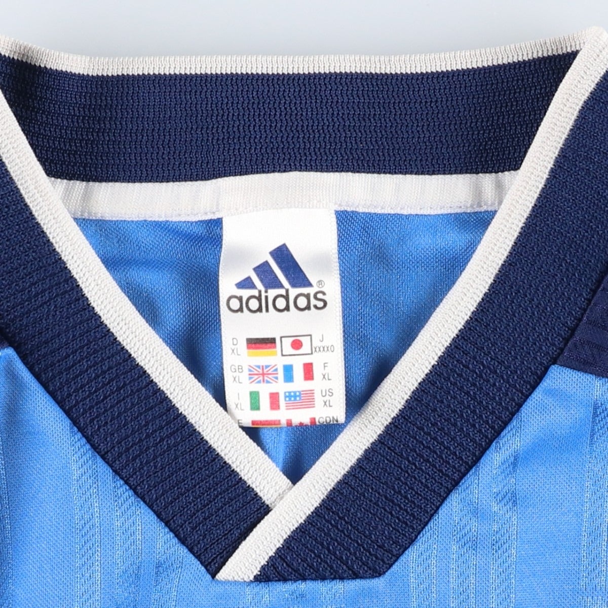古着 90～00年代 アディダス adidas ストライプ柄 総柄 Vネック