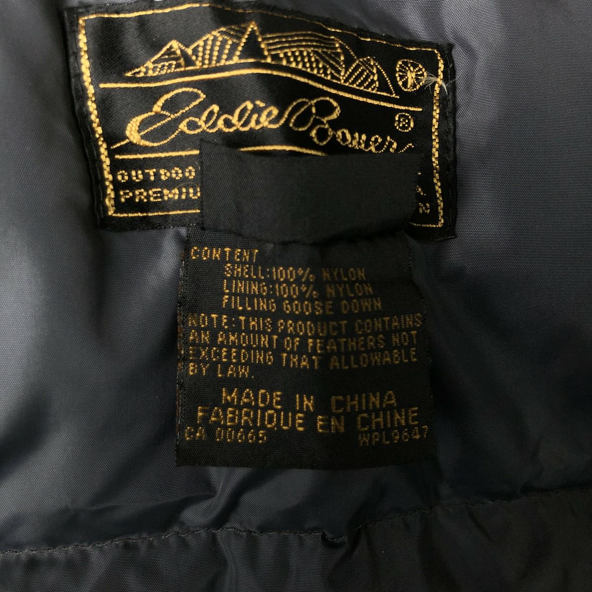 古着 80～90年代 エディーバウアー Eddie Bauer 黒タグ グースダウン