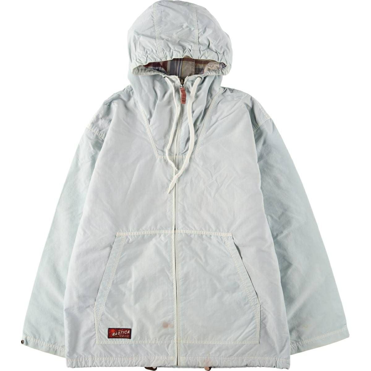 古着 90年代 ノーティカ NAUTICA 総柄 フード付き ナイロンプル