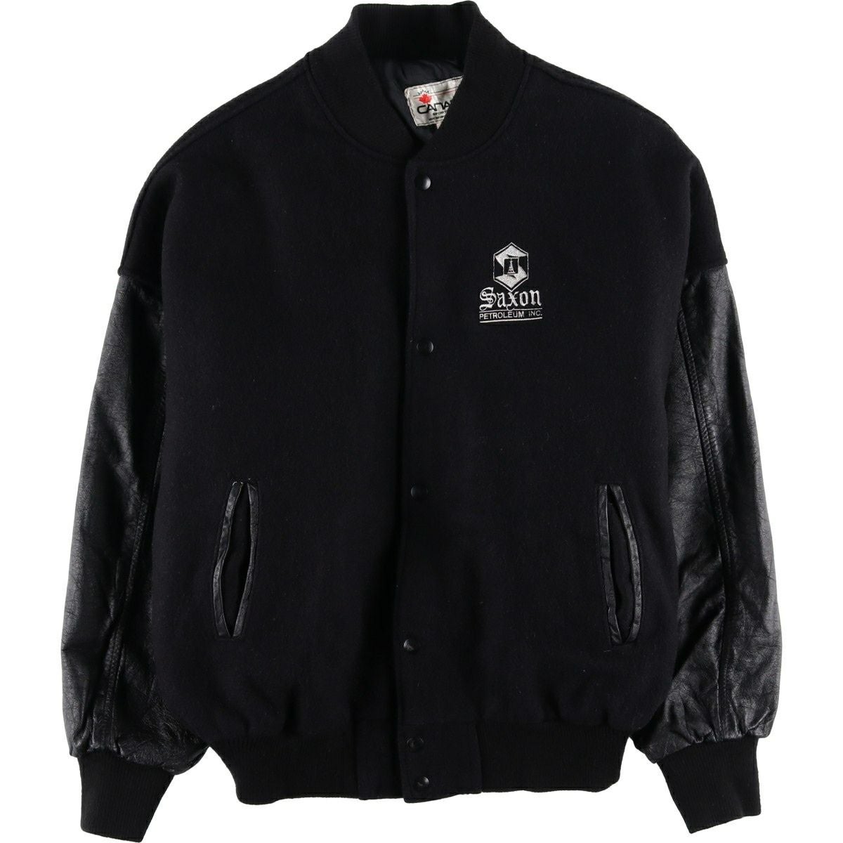 古着 90年代 ショット SCHOTT 中綿入り 袖革ウールボタンスタジャン