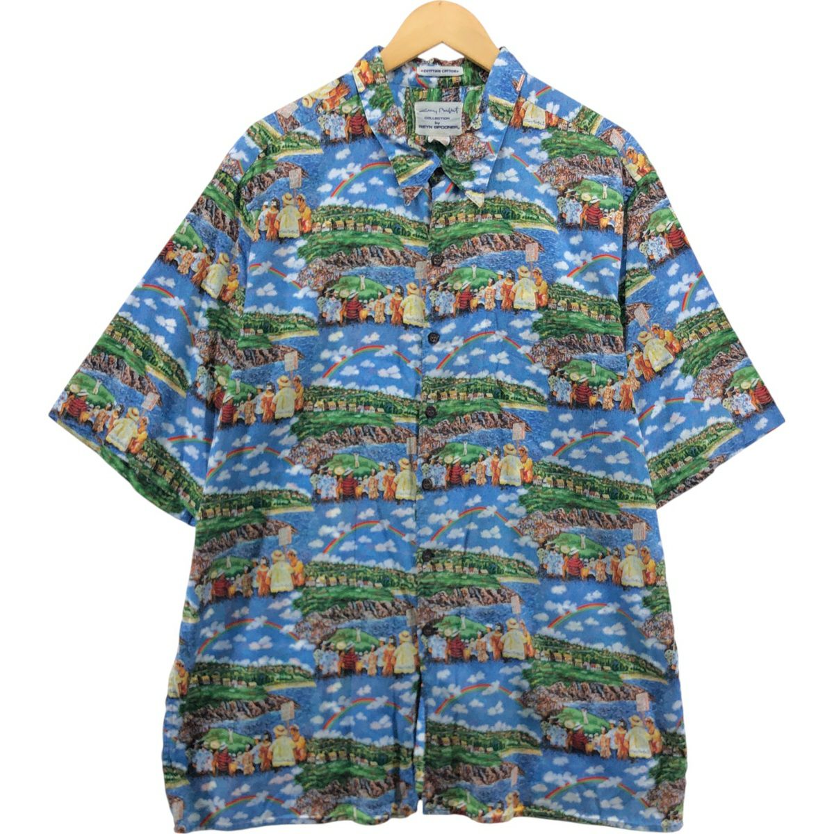 古着 ヴァンヒューゼン VAN HEUSEN 総柄 オープンカラー ハワイアン