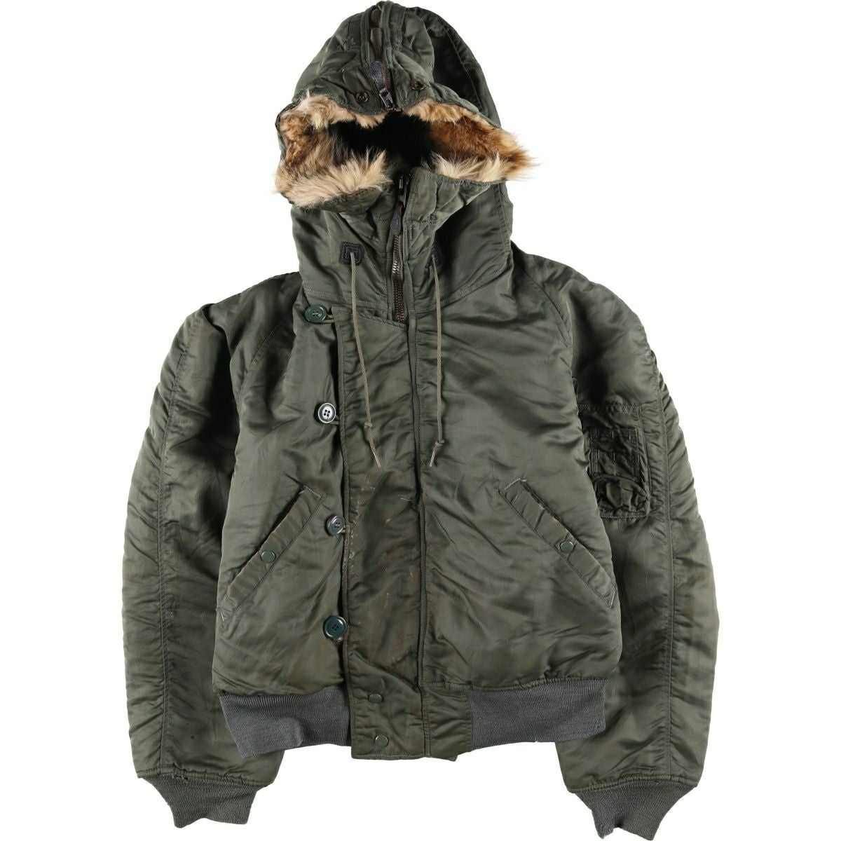 古着 米軍実品 N-2B コヨーテファー 中綿入り ミリタリー フライト