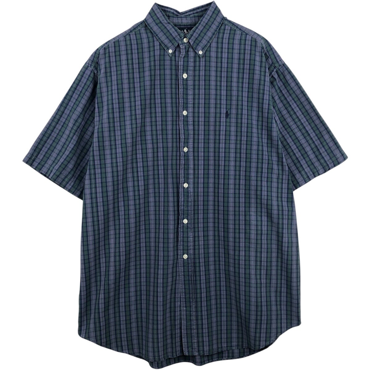 古着 ラルフローレン Ralph Lauren BLAKE パッチワーク 半袖 ボタン