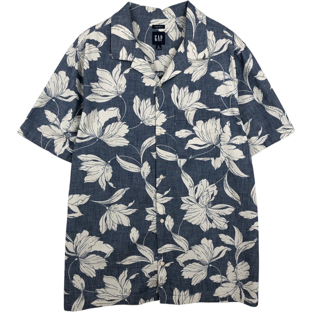 古着 00年代 ギャップ GAP 総柄 花柄 オープンカラー ハワイアンアロハ