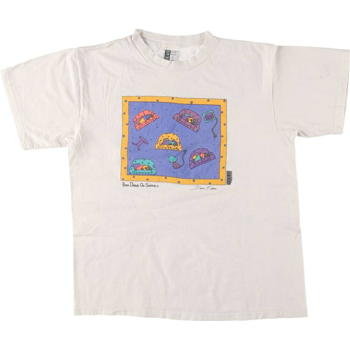 古着 90年代 デューク DUKE 無地Tシャツ USA製 メンズL相当