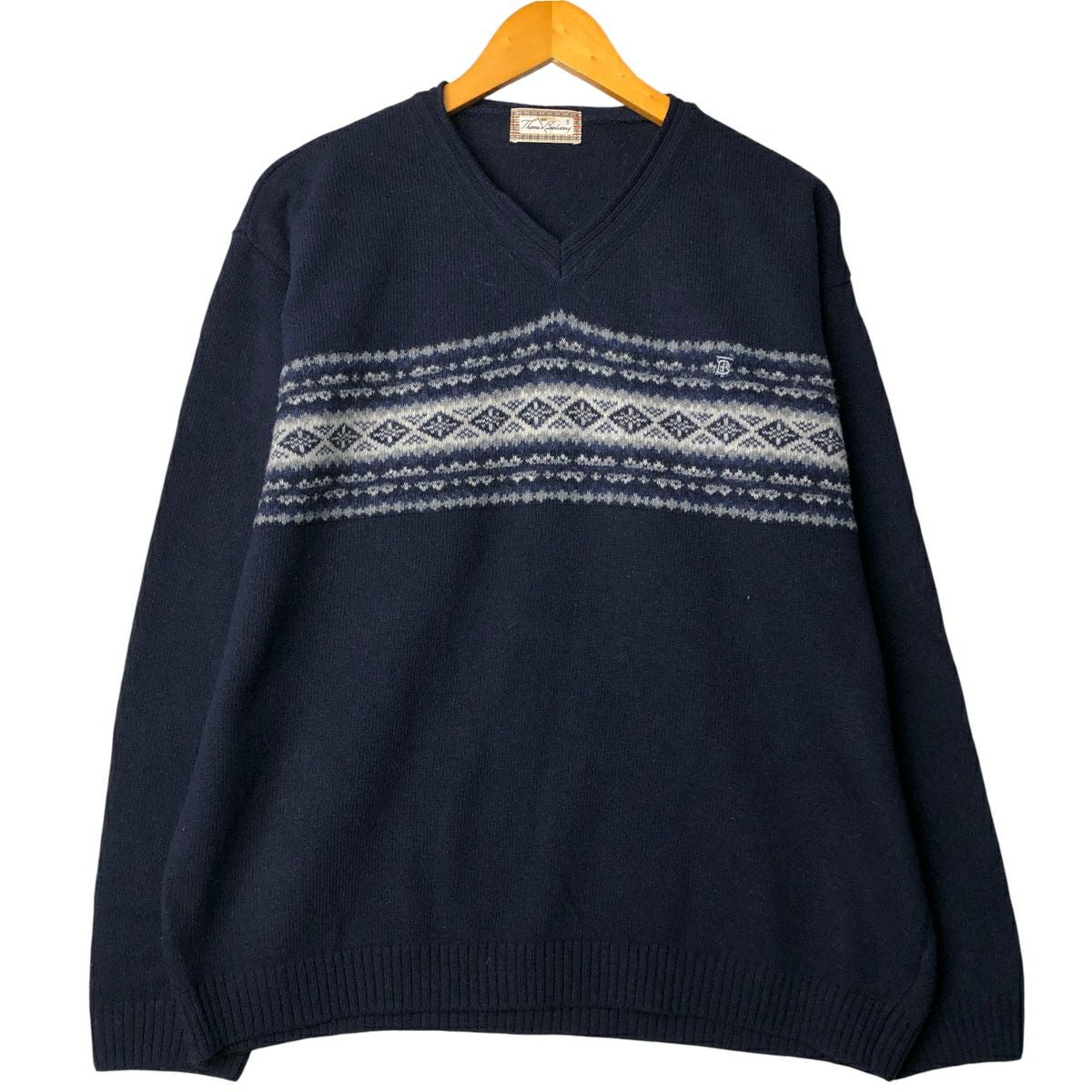 古着 バーバリー Burberrys LONDON Vネック コットンニットセーター
