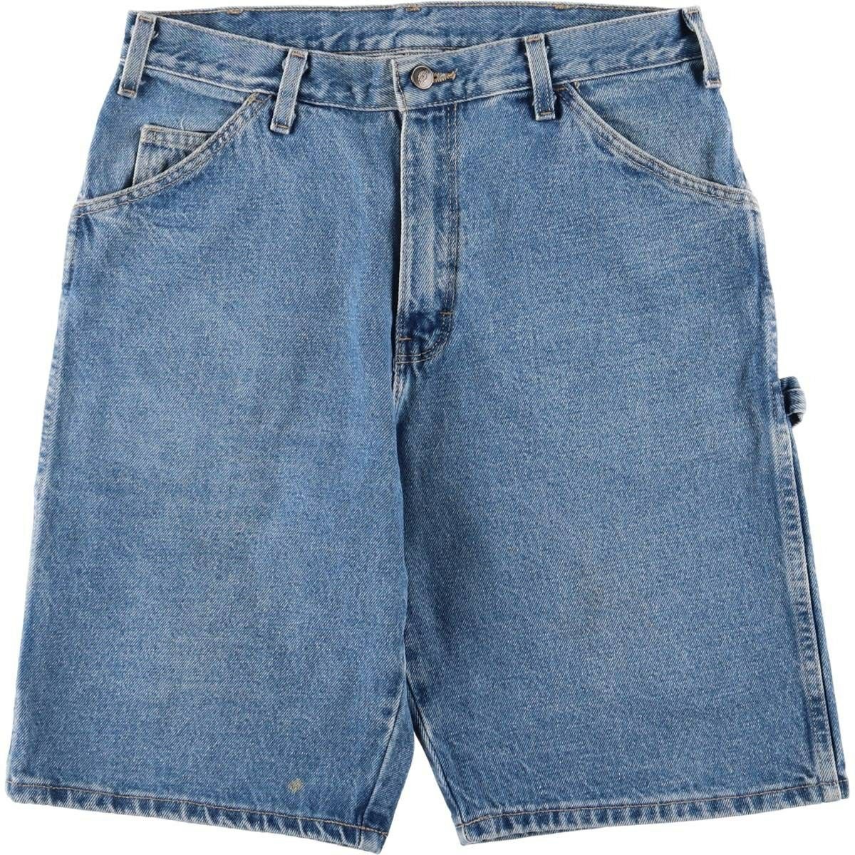 80s USA製 DICKIES ディッキーズ デニム ペインター ショーツ 古着 ディッキーズ Dickies ブラック デニムペインターショーツ ハーフ