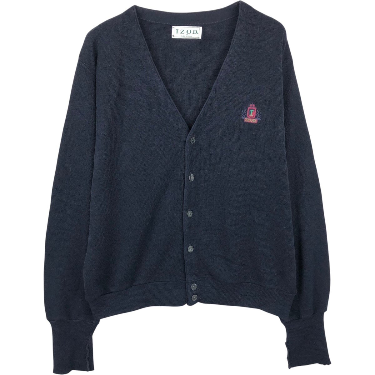 古着 90年代 IZOD アクリルニットカーディガン USA製 メンズS相当