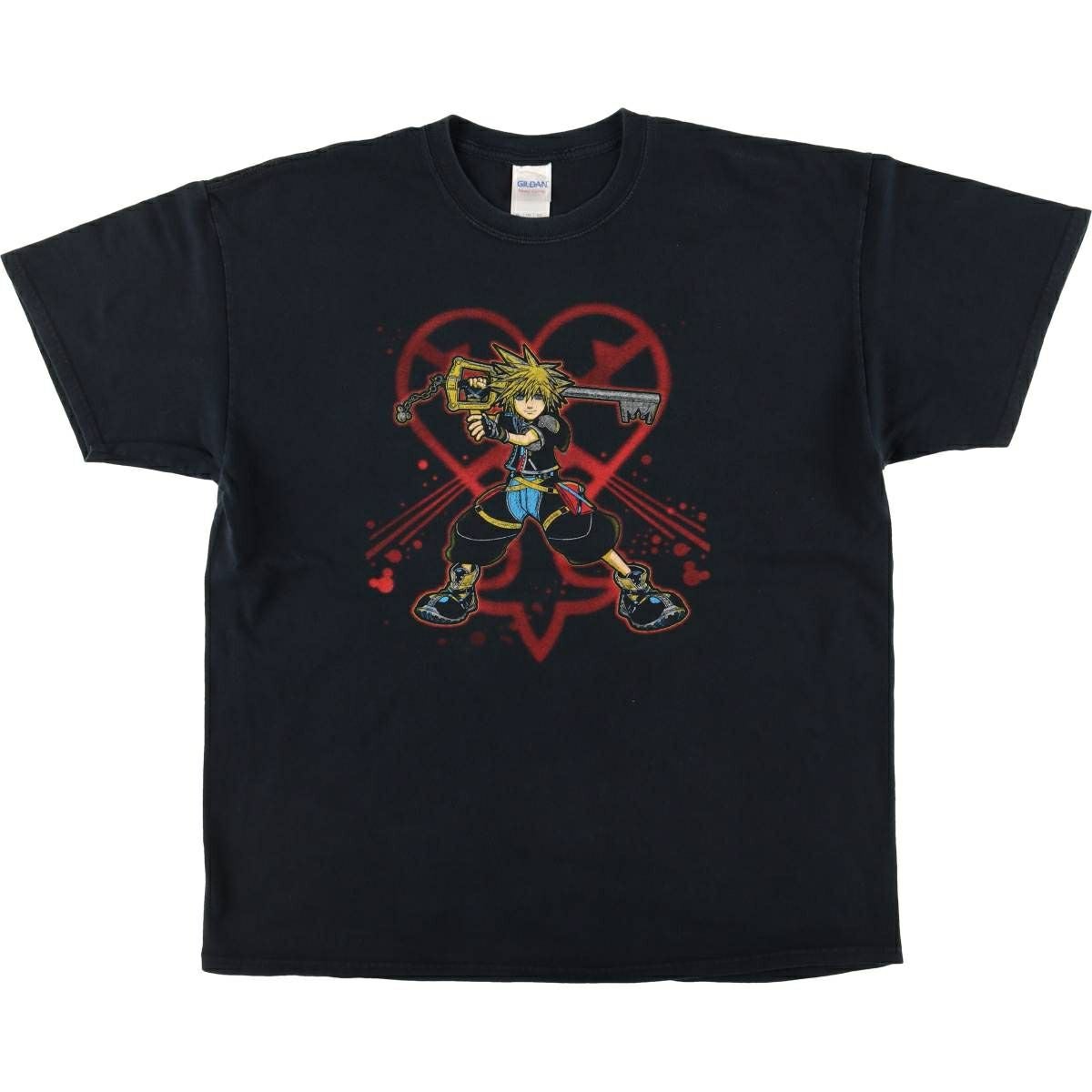 キングダムハーツ Tシャツ XL 古着 古着 00s Disney × SQUARESOFT Kingdom Hearts キングダム ハーツ TV