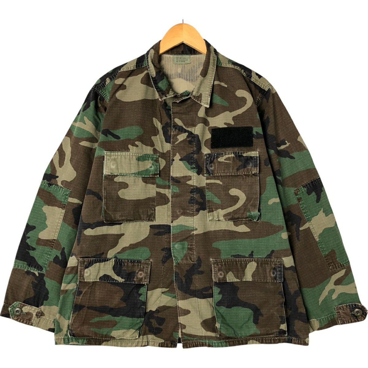古着 米軍実品 70年代 迷彩柄 ウッドランドカモ リップストップ B.D.U