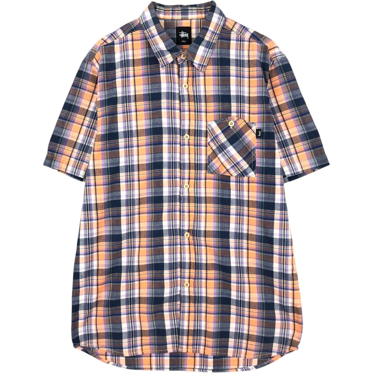 古着 ステューシー STUSSY Dickies 長袖 コットンストライプシャツ