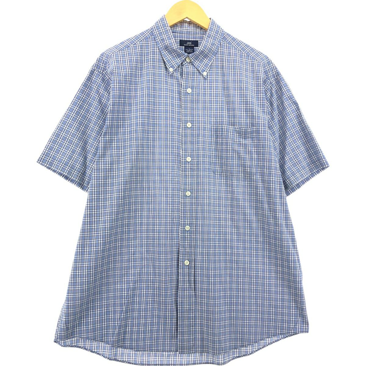 古着 ブルックスブラザーズ Brooks Brothers 1818 チェック柄 ボタンダウン 半袖 リネンシャツ メンズXXL相当 /eaa538763 古着 ブルックスブラザーズ Brooks Brothers 1818 チェック柄 ボタン