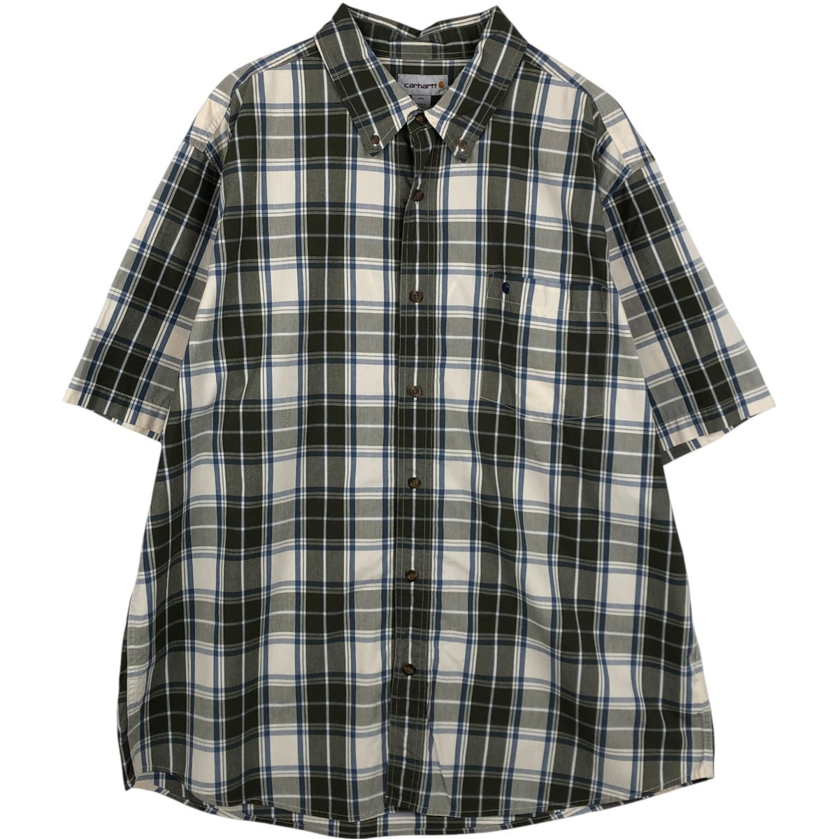 古着 カーハート Carhartt チェック柄 ボタンダウン 半袖 ワークシャツ
