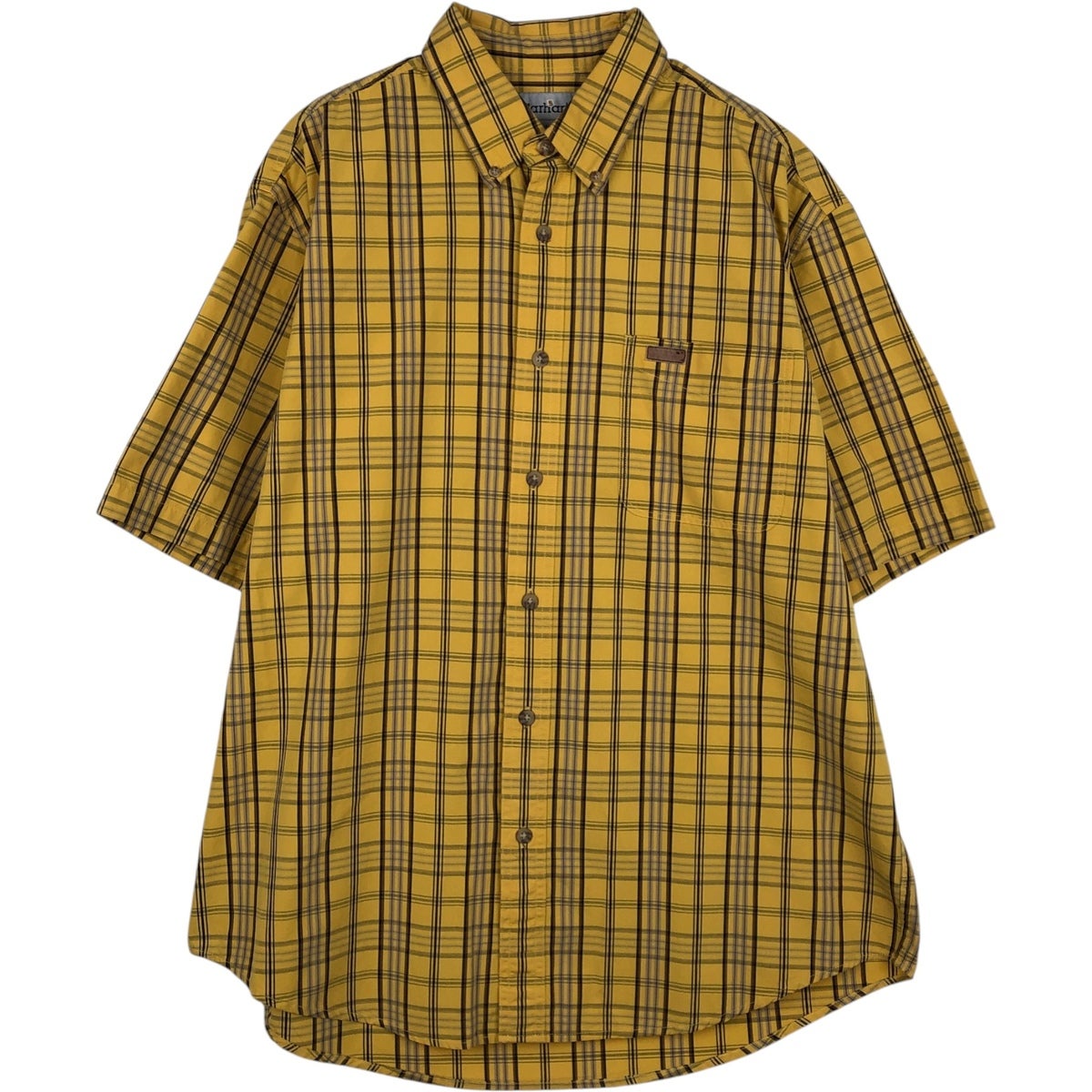 古着 カーハート Carhartt チェック柄 ボタンダウン 半袖 ワークシャツ