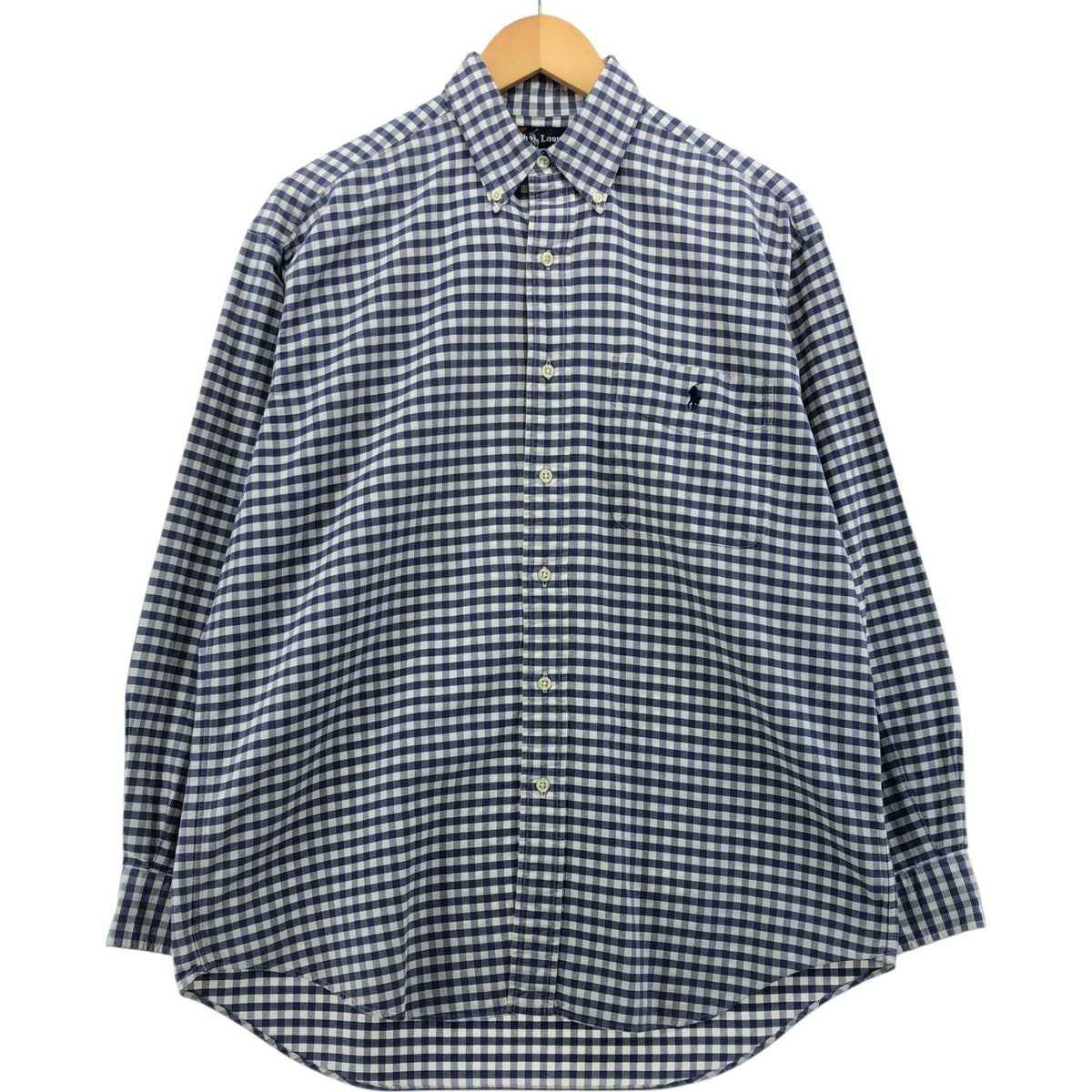 ビッグサイズ ラルフローレン ギンガムチェック柄 長袖BDシャツ 2XB 幅広 古着 ラルフローレン Ralph Lauren BIG SHIRT ギンガムチェック 長袖