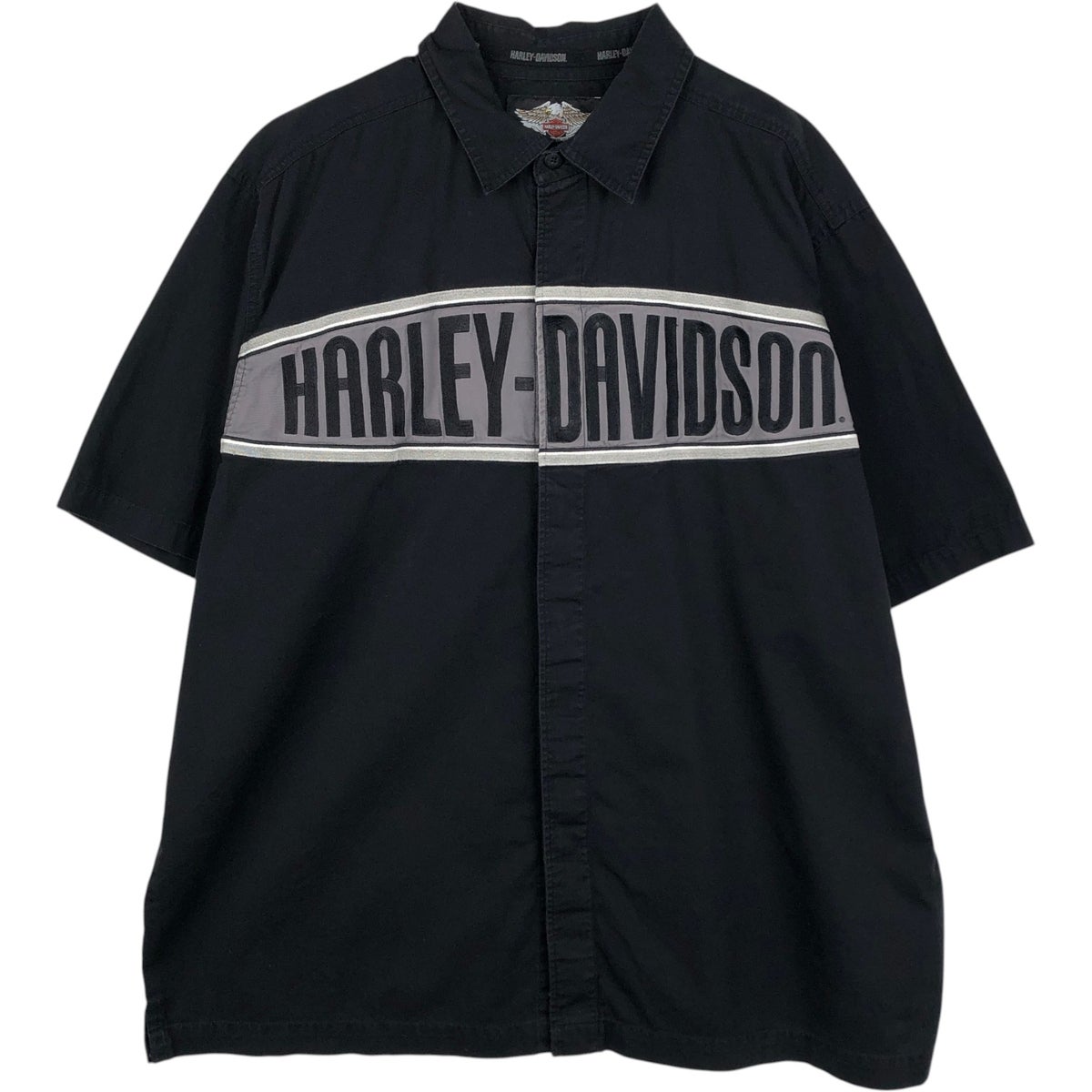 古着 ハーレーダビッドソン Harley-Davidson オープンカラー 半袖