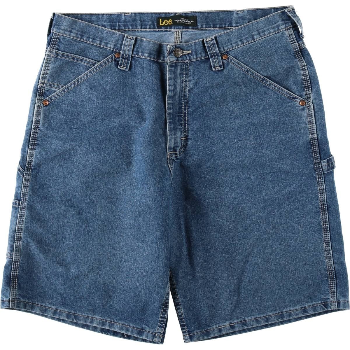 古着 リー Lee ブラックデニムショーツ ショートパンツ メンズw34相当