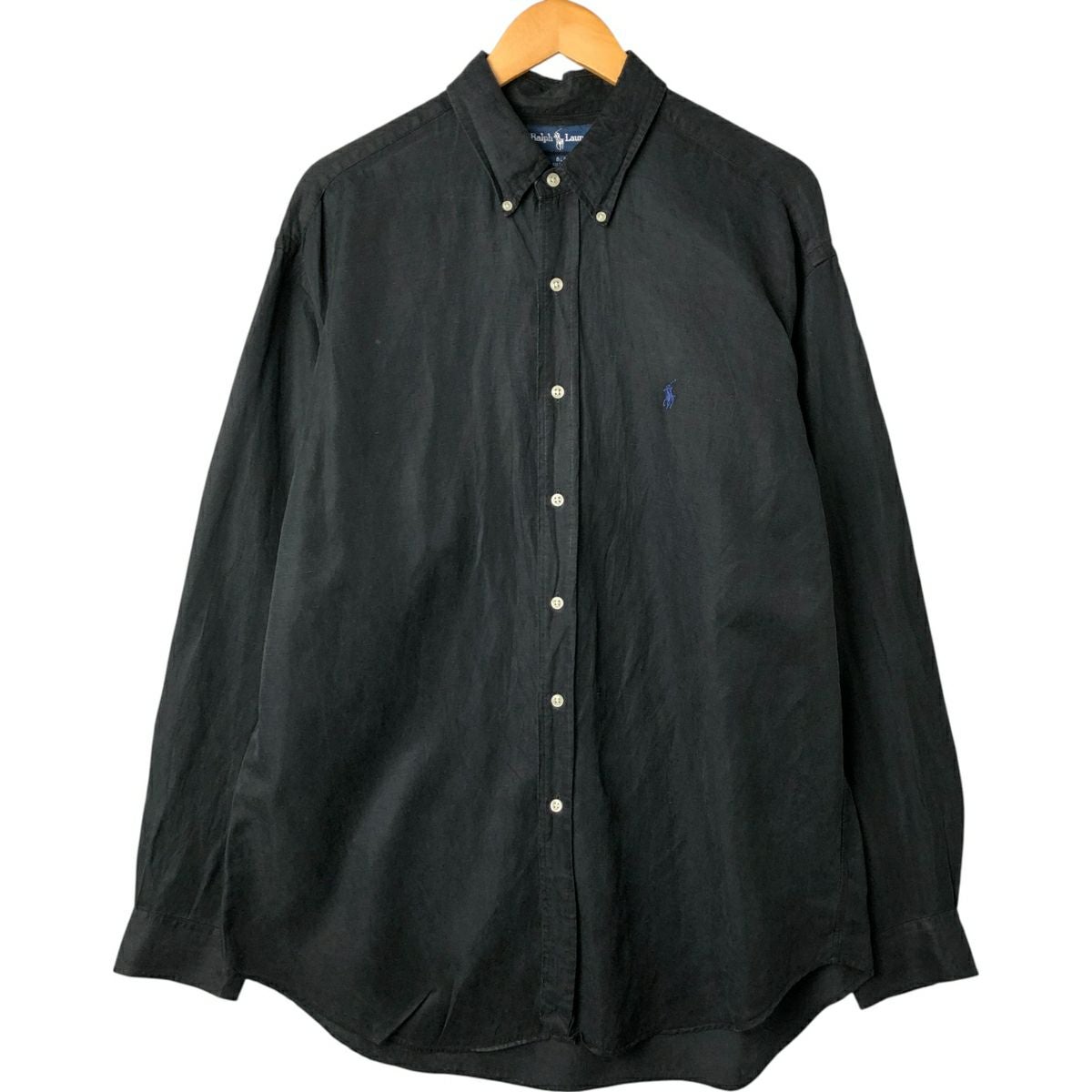 古着 ラルフローレン Ralph Lauren BLAKE シルク×リネン 長袖 ボタン