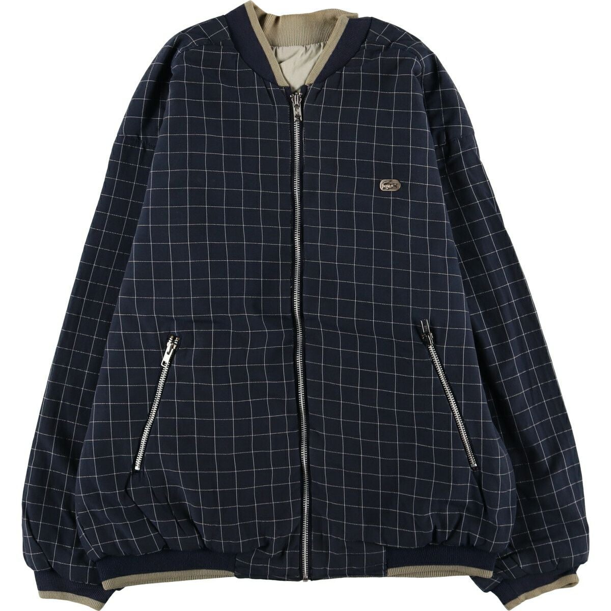 古着 80年代 ラコステ LACOSTE チェック柄 リバーシブル ブルゾン