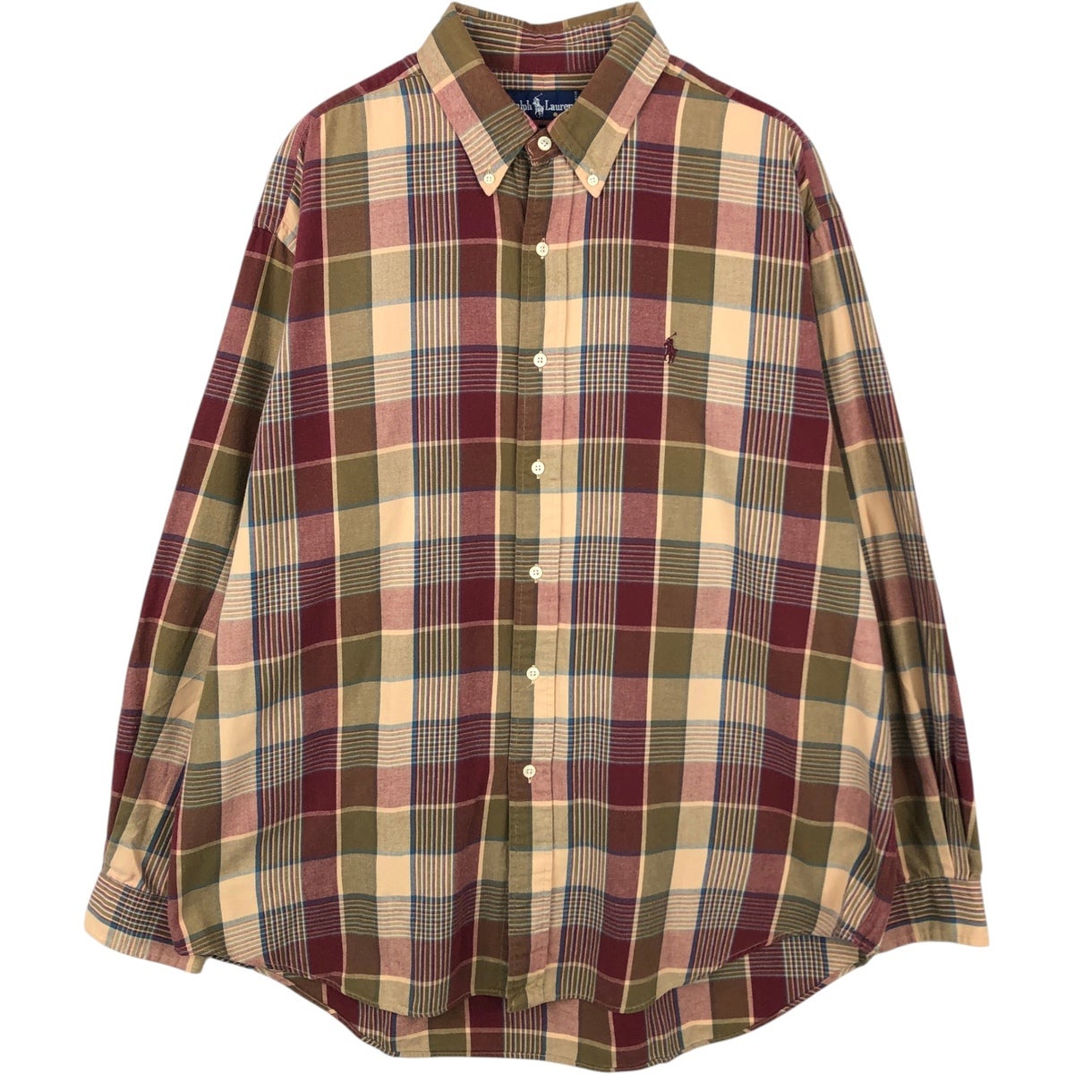 古着 ラルフローレン Ralph Lauren BIG SHIRT 長袖 ボタンダウン