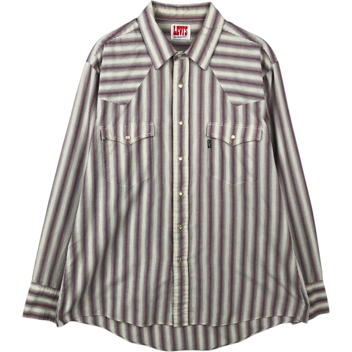 古着 70年代 リーバイス Levis チェック柄 長袖 ウエスタンシャツ