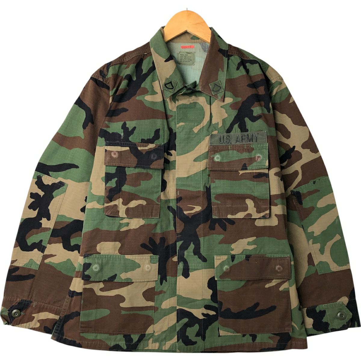 古着 米軍実品 70年代 迷彩柄 ウッドランドカモ リップストップ B.D.U