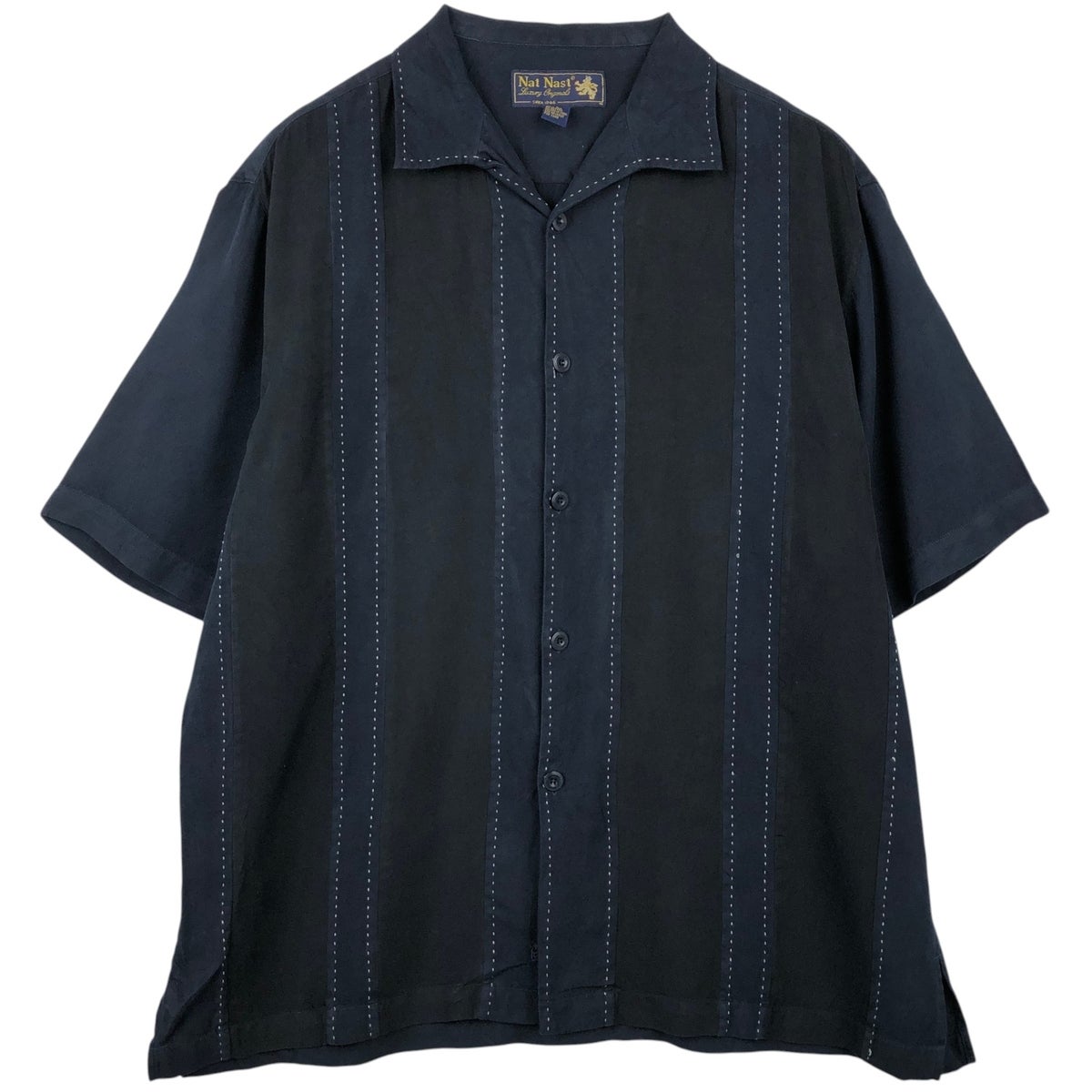 90s Nat Nast ナットナスト シルク シャツ 半袖 オープンカラー 古着 90年代 ナットナスト Nat Nast ボックスシャツ 半袖 オープン