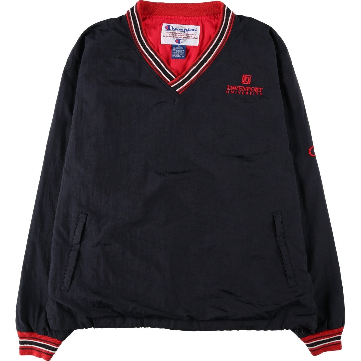 古着 90年代 チャンピオン Champion Vネック ナイロンプルオーバー