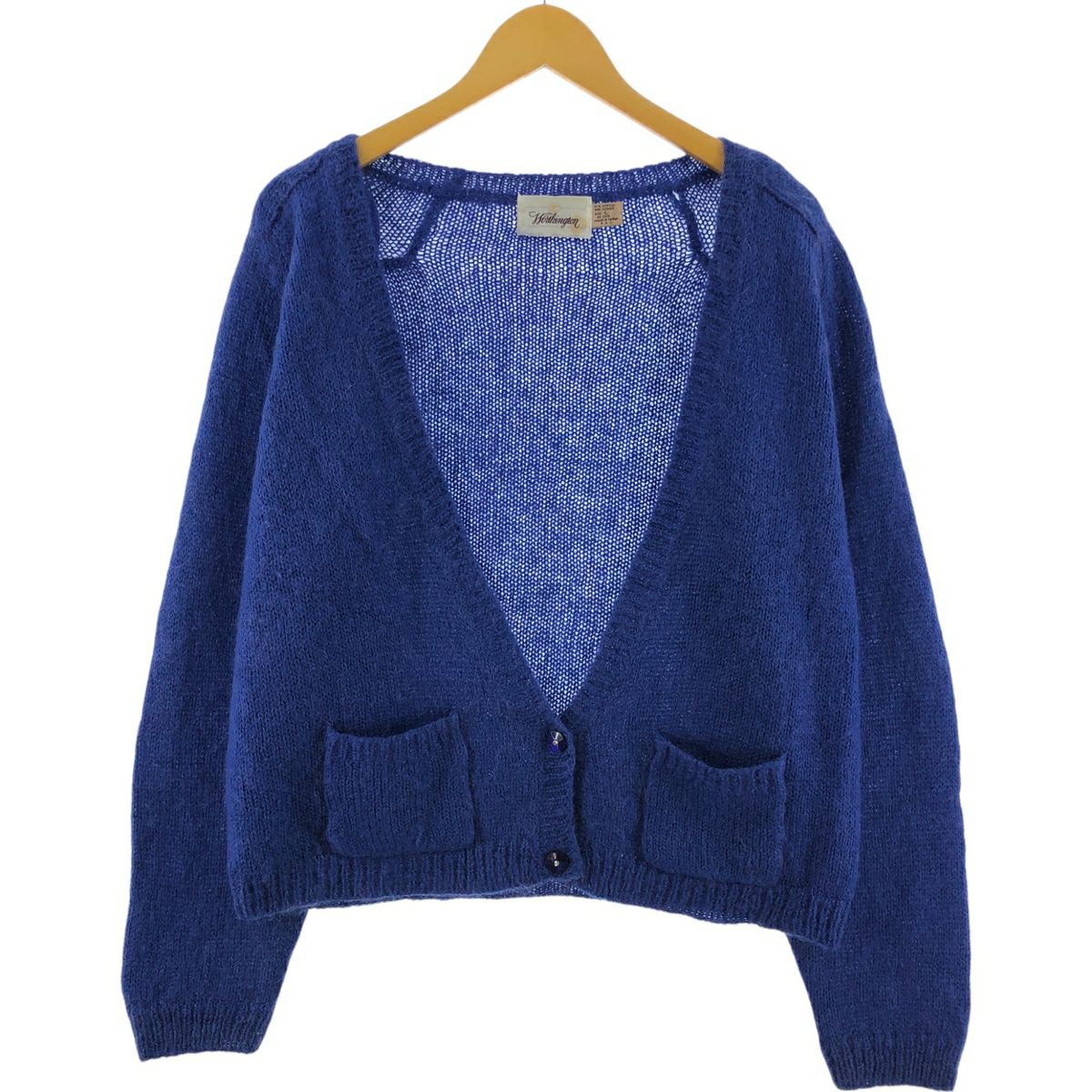 古着 80年代 Horthington アクリル×モヘアニットカーディガン