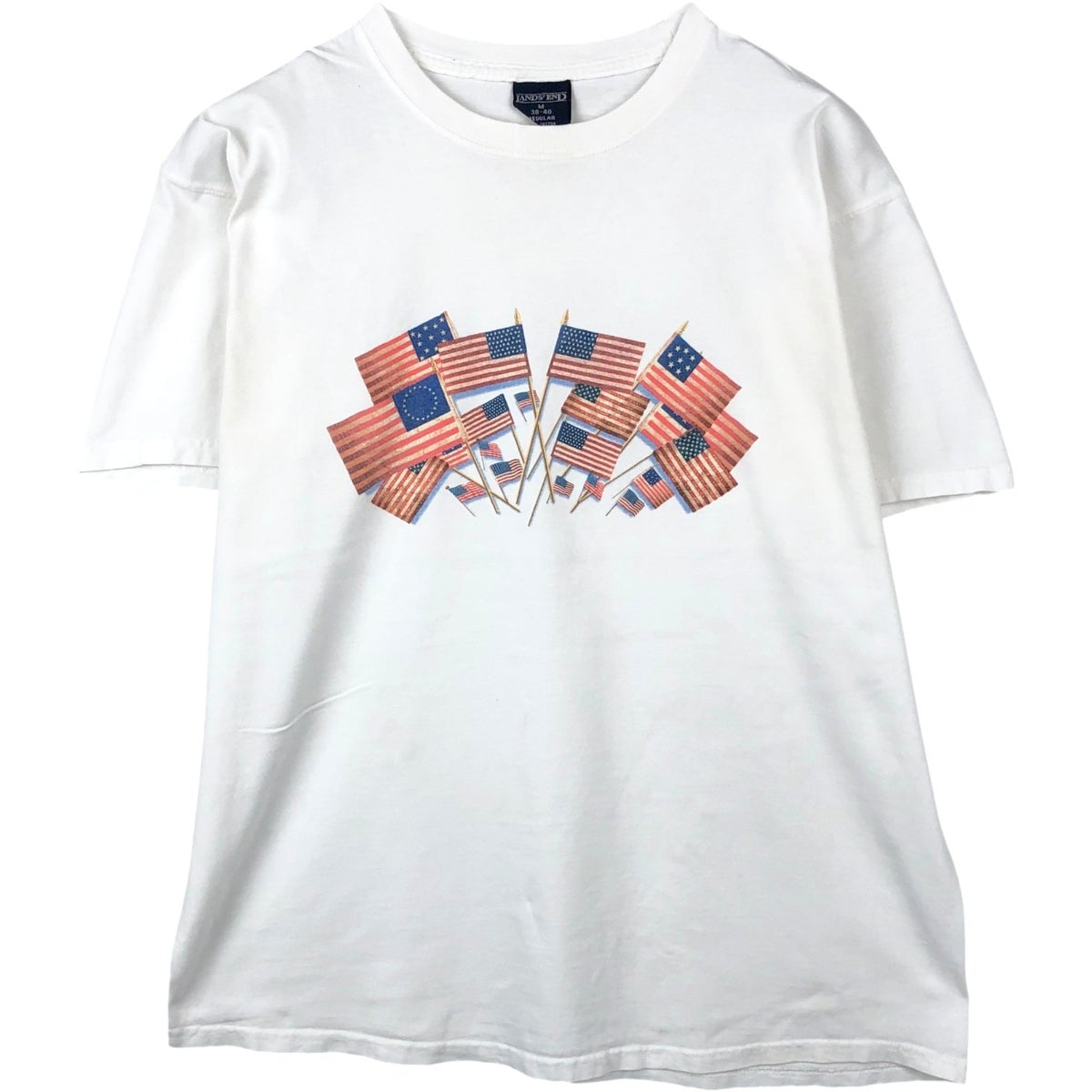 古着 90年代 ランズエンド LANDS END ヘンリーネック 半袖 ボーダーT