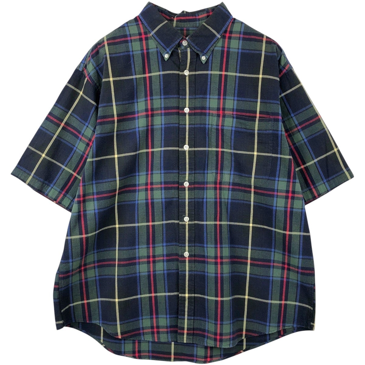 古着 ランズエンド LANDS END 半袖 メキシカンシャツ キューバシャツ