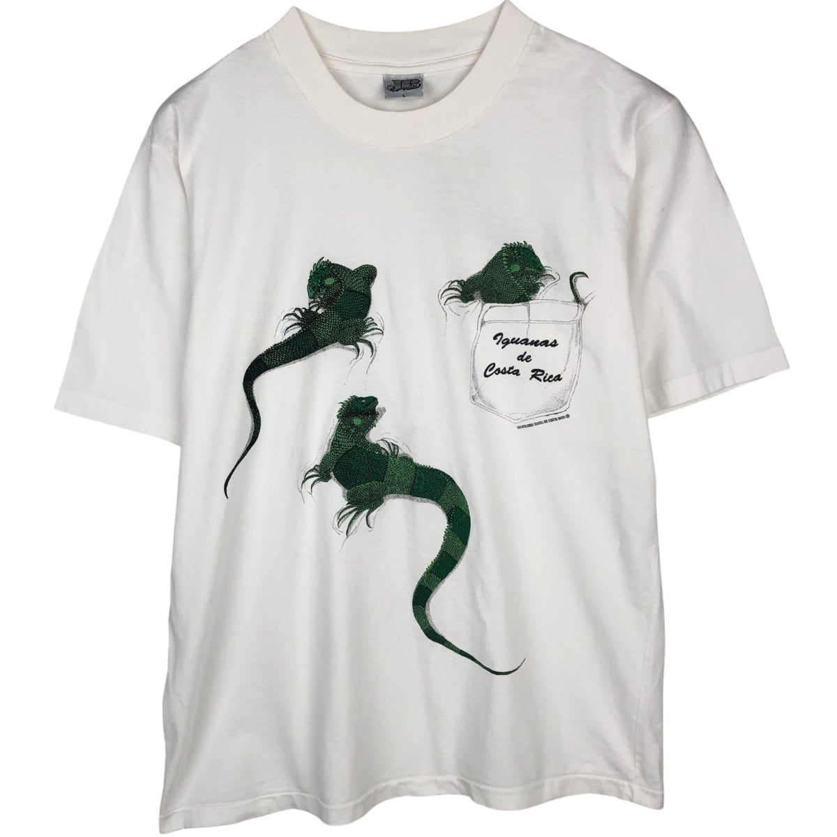 古着 90年代 J&B Ecological トカゲ柄 アニマルTシャツ メンズL相当