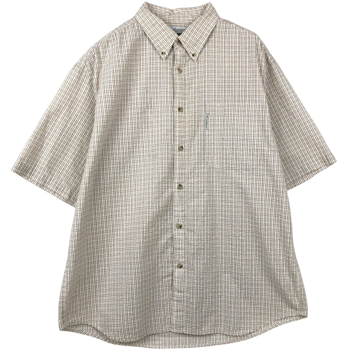 古着 00年代 コロンビア Columbia シアサッカー 半袖 ボタンダウン