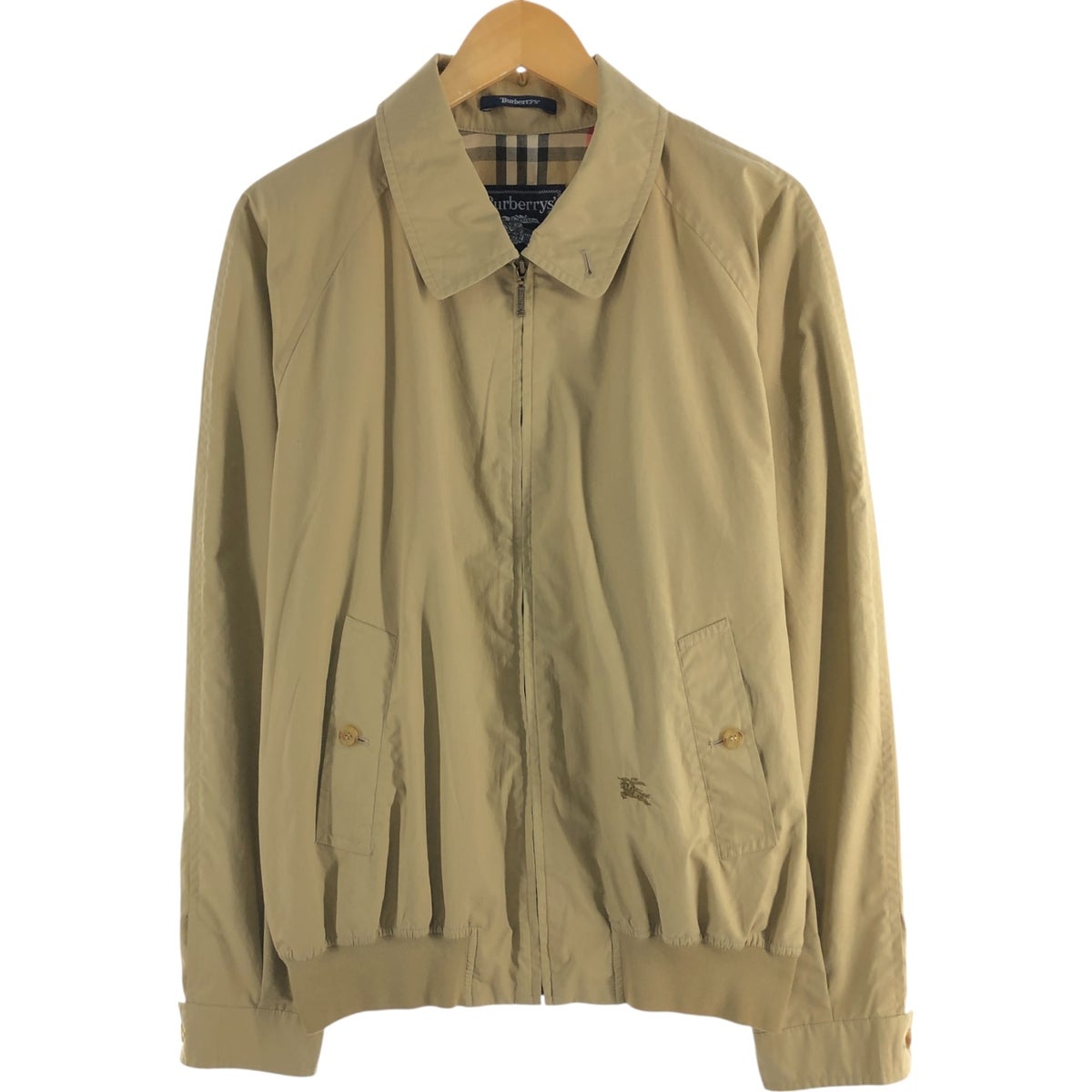 【美品 L相当】Burberry ハリントンジャケット ロゴ 金ボタン 11AR Burberry ハリントン ジャケット | ニュートラル | FARFETCH JP