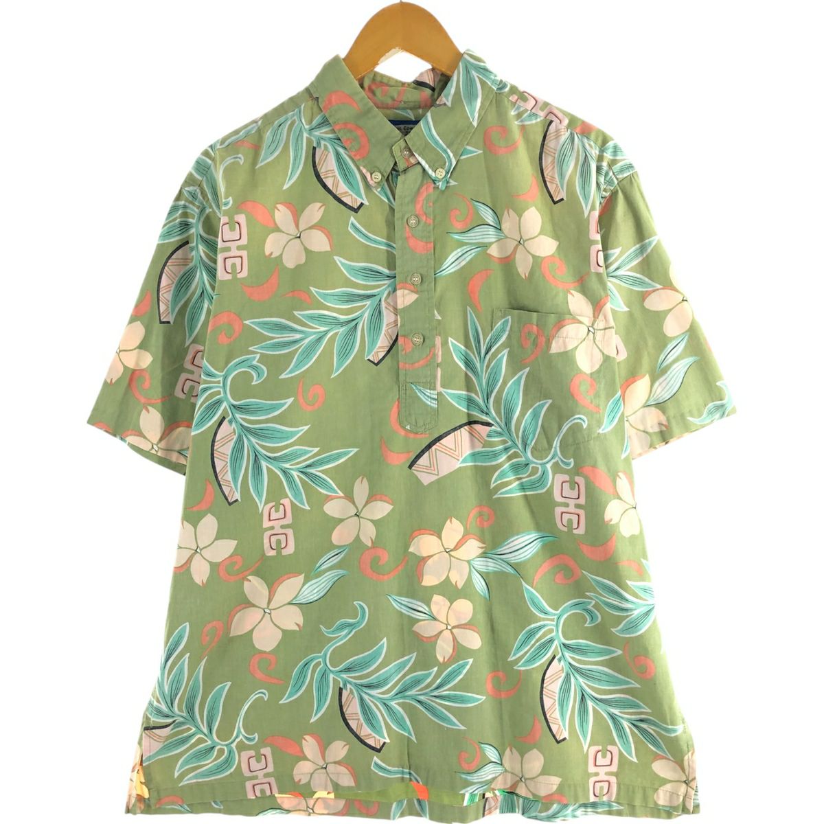 古着 90年代 カハラ KAHALA 総柄 ボタンダウン ハワイアンアロハシャツ